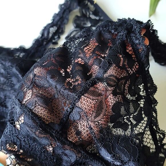 Avidlove Size Large Black Lace Sheer Halter Bralette - Picture 4 of 10